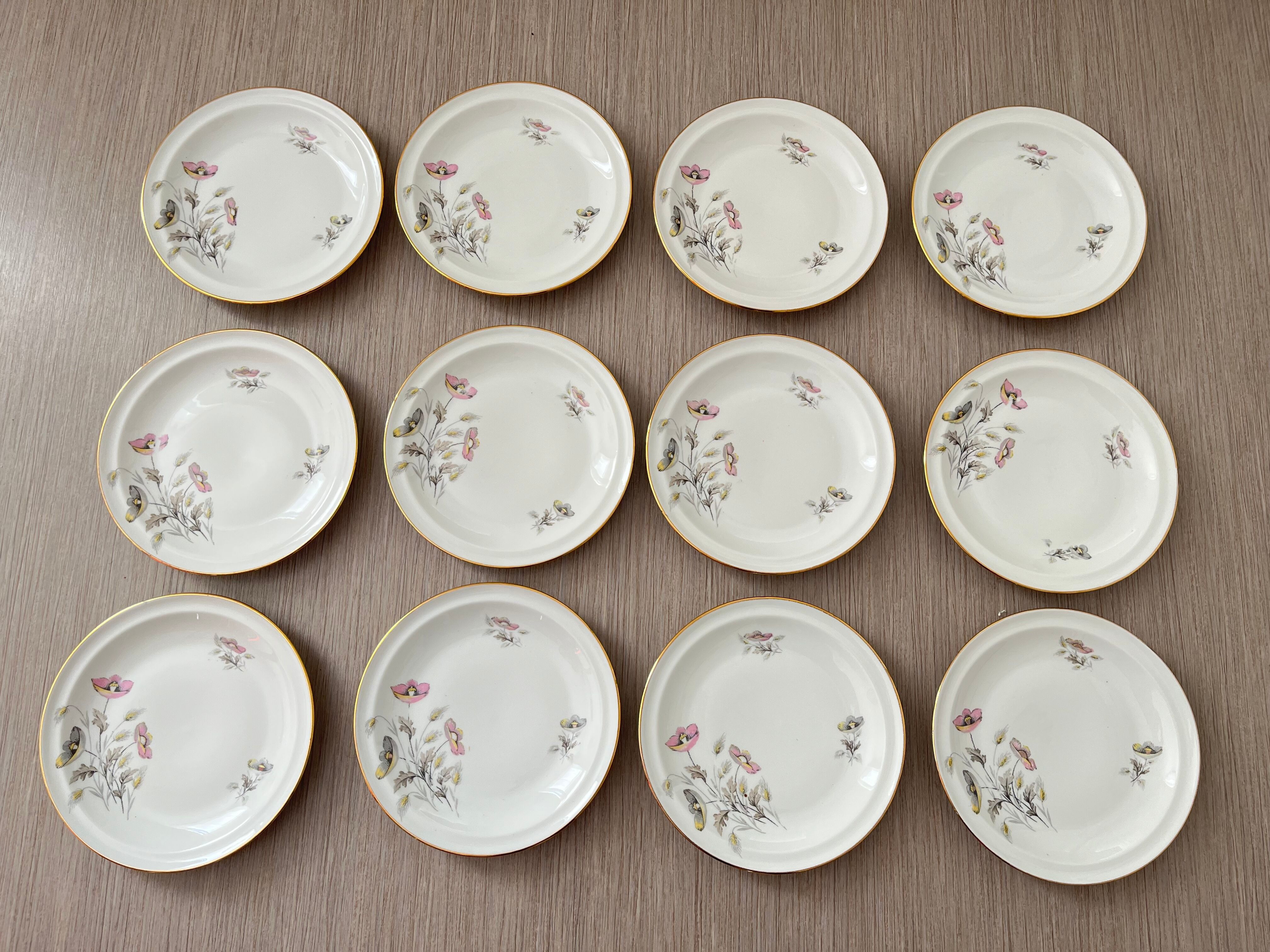 Dessert plates porcelain floral decoration