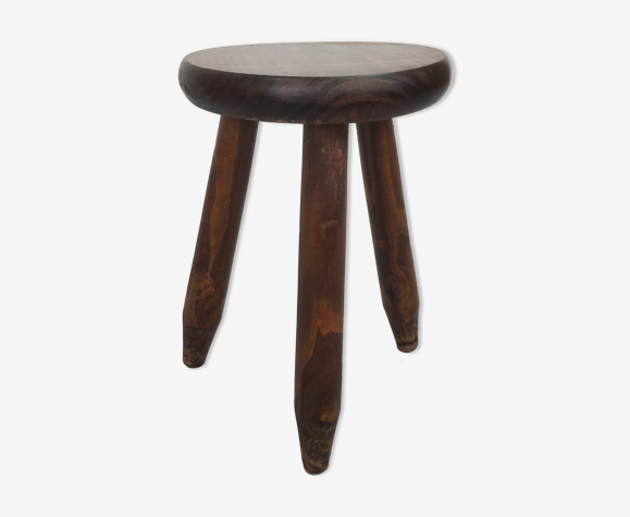Tabouret tripode en chêne pieds pointes