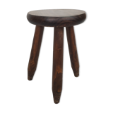 Tabouret tripode en chêne pieds pointes