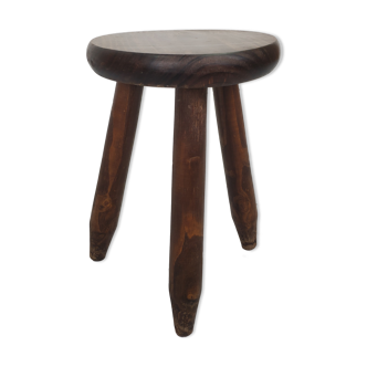 Tabouret tripode en chêne pieds pointes