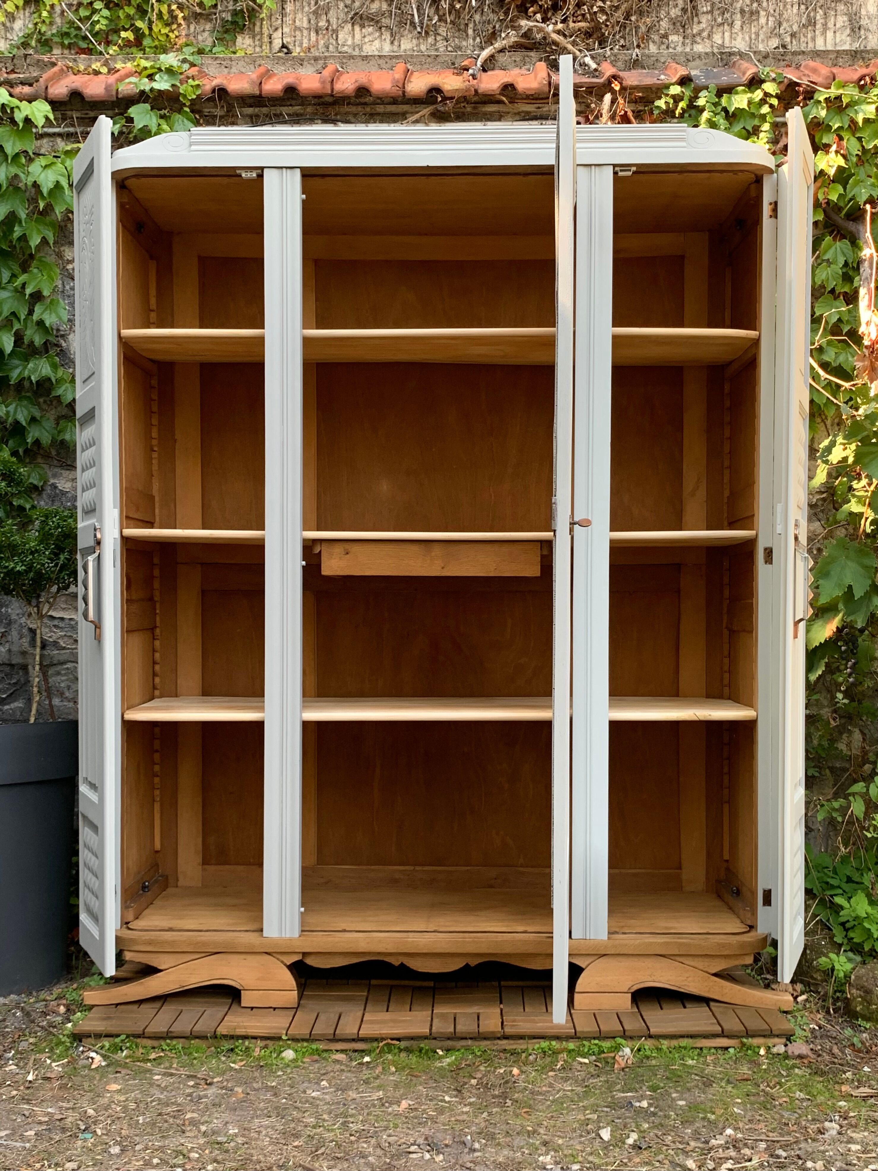 Parisian art deco wardrobe solid oak 1930