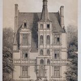 Lithograph Château de Sansac, Loches