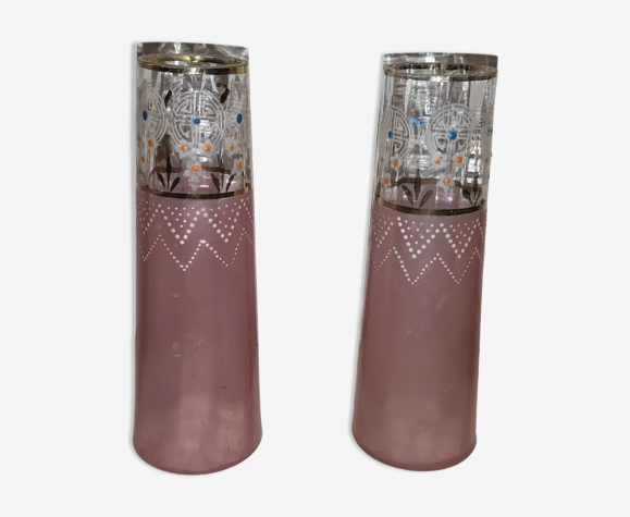 Paire de vases verre émaillé