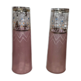 Paire de vases verre émaillé