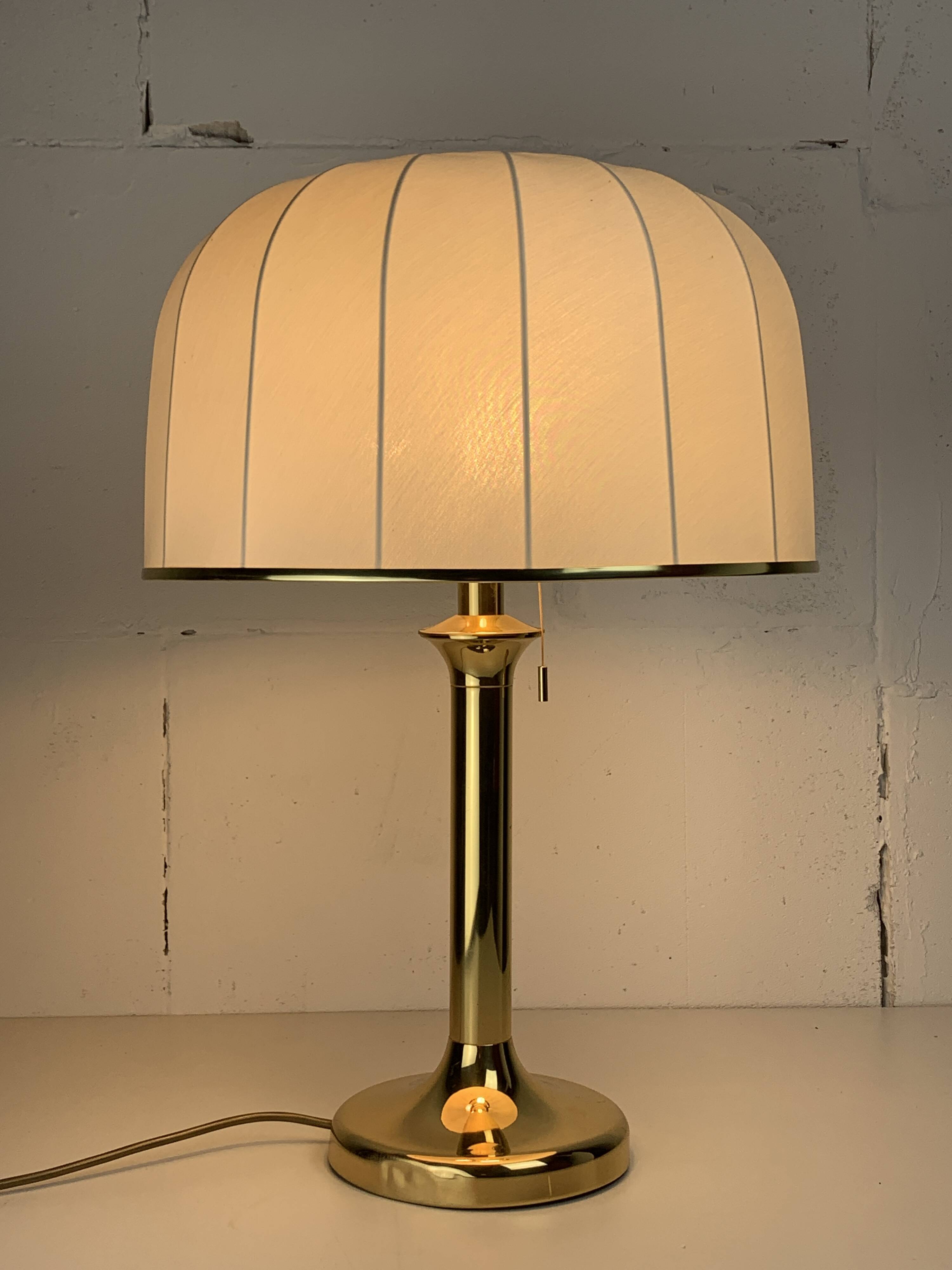 Midcentury Hollywood Regency brass mushroom table lamp Vienna Austria 1960s
