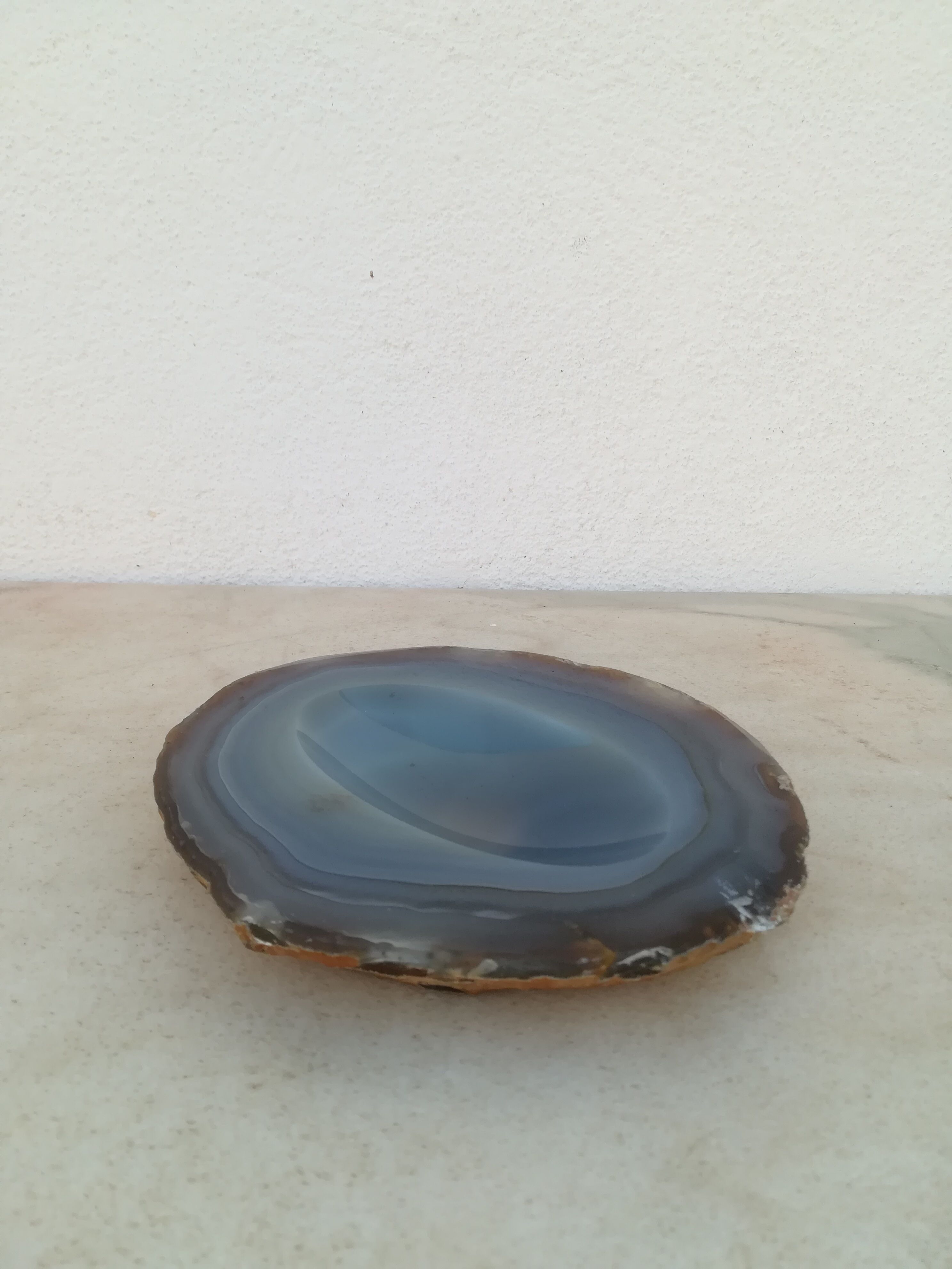 Blue agate ashtray