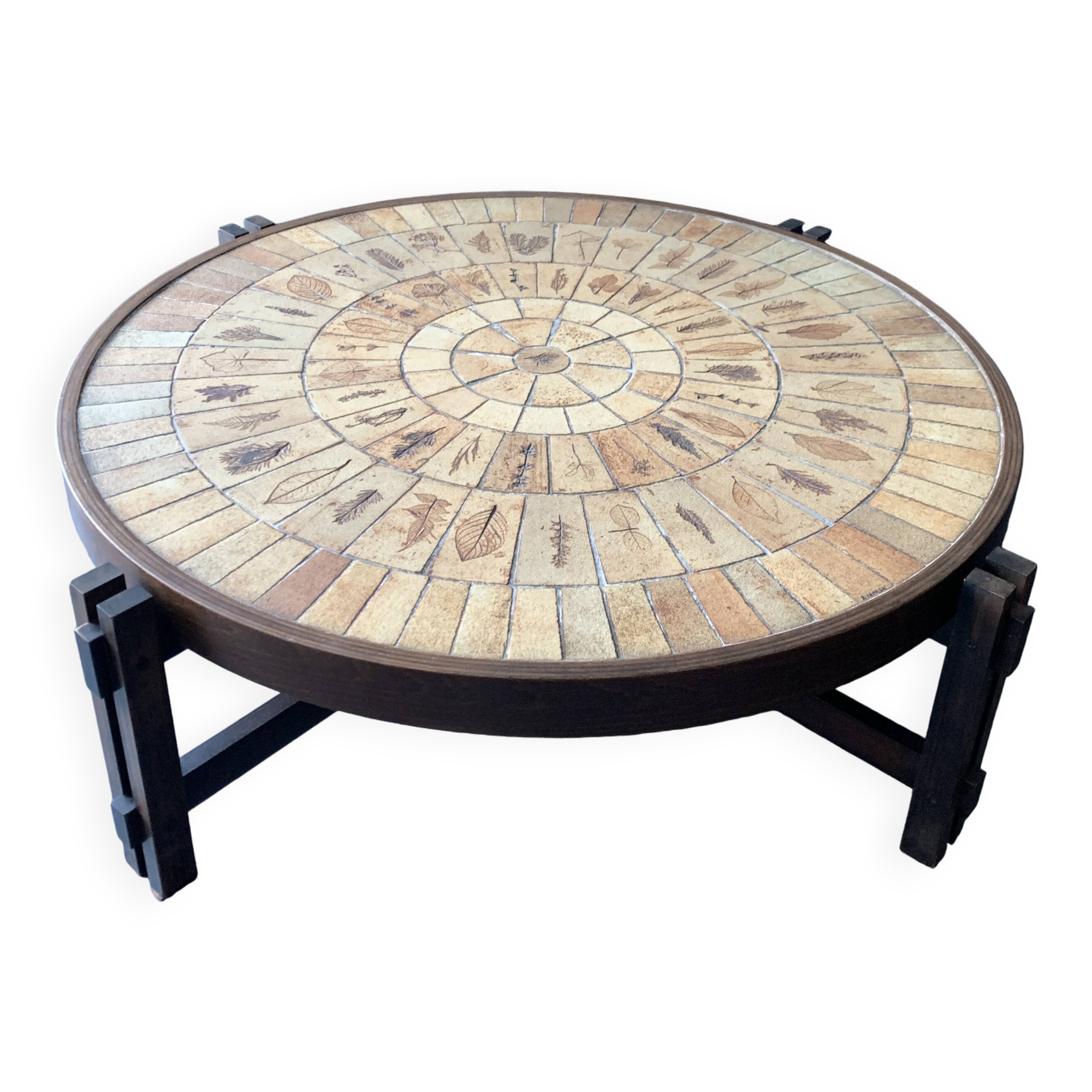 Large Herbier model coffee table in ceramic signed Roger Capron, 1960