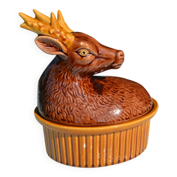 Terrine cerf en porcelaine vintage