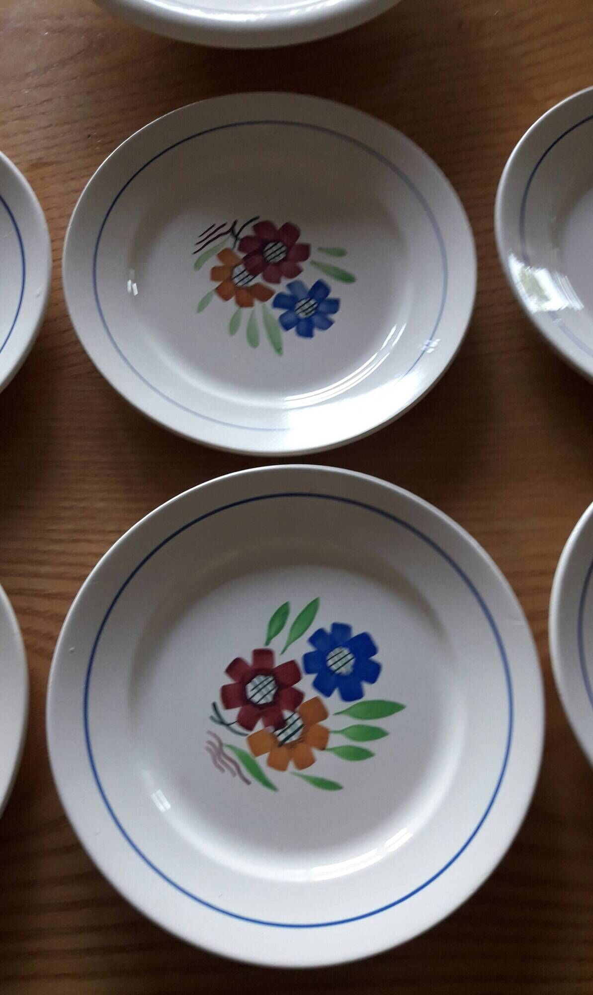 Set of 6 flat plates and 1 round dish KG Lunéville "Agnès"