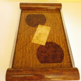 Plateau, serving - Wood, glass, metal - about 1940
