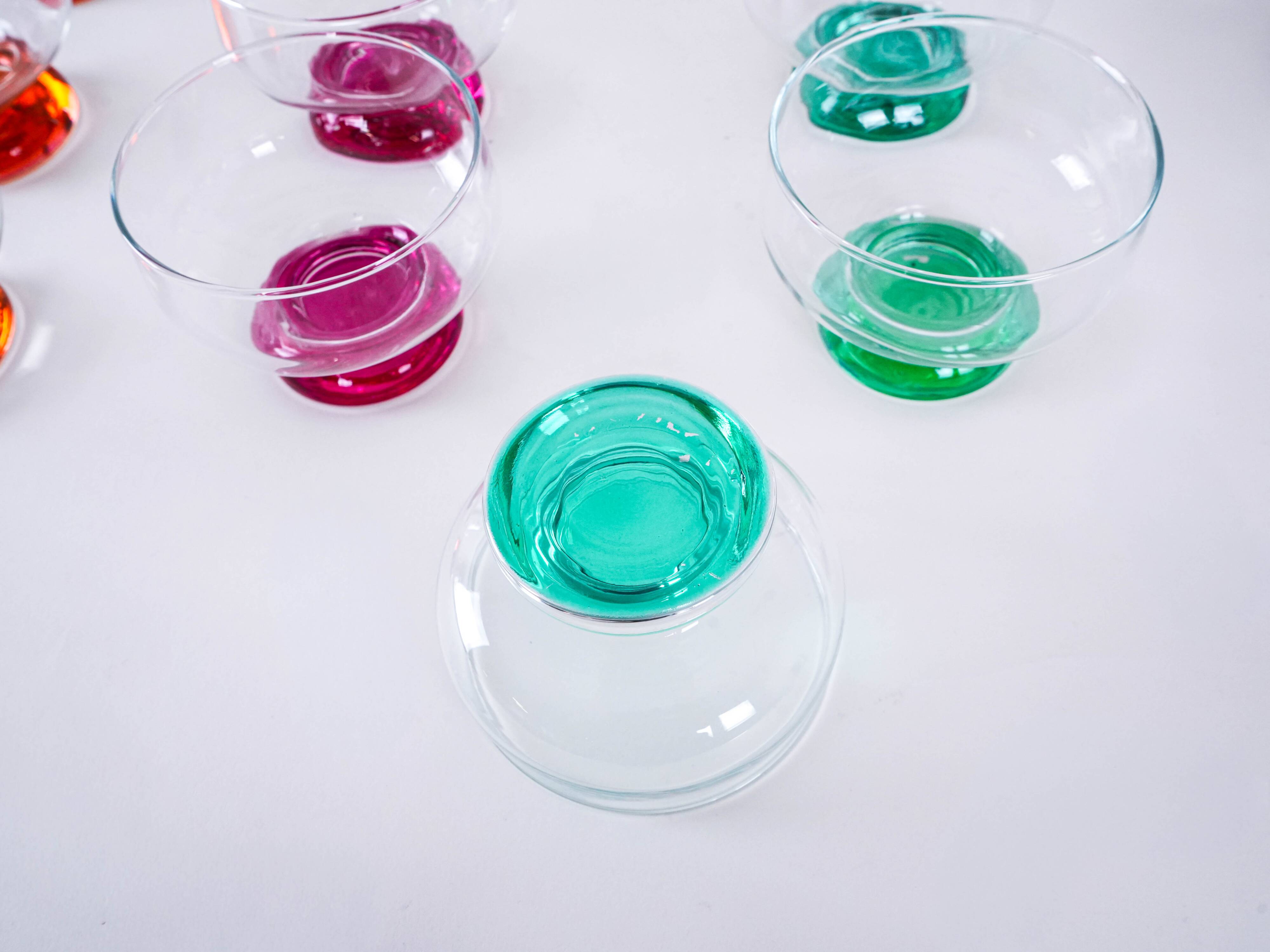 Set of dessert bowls, Italian design, 1970s, made in Italy