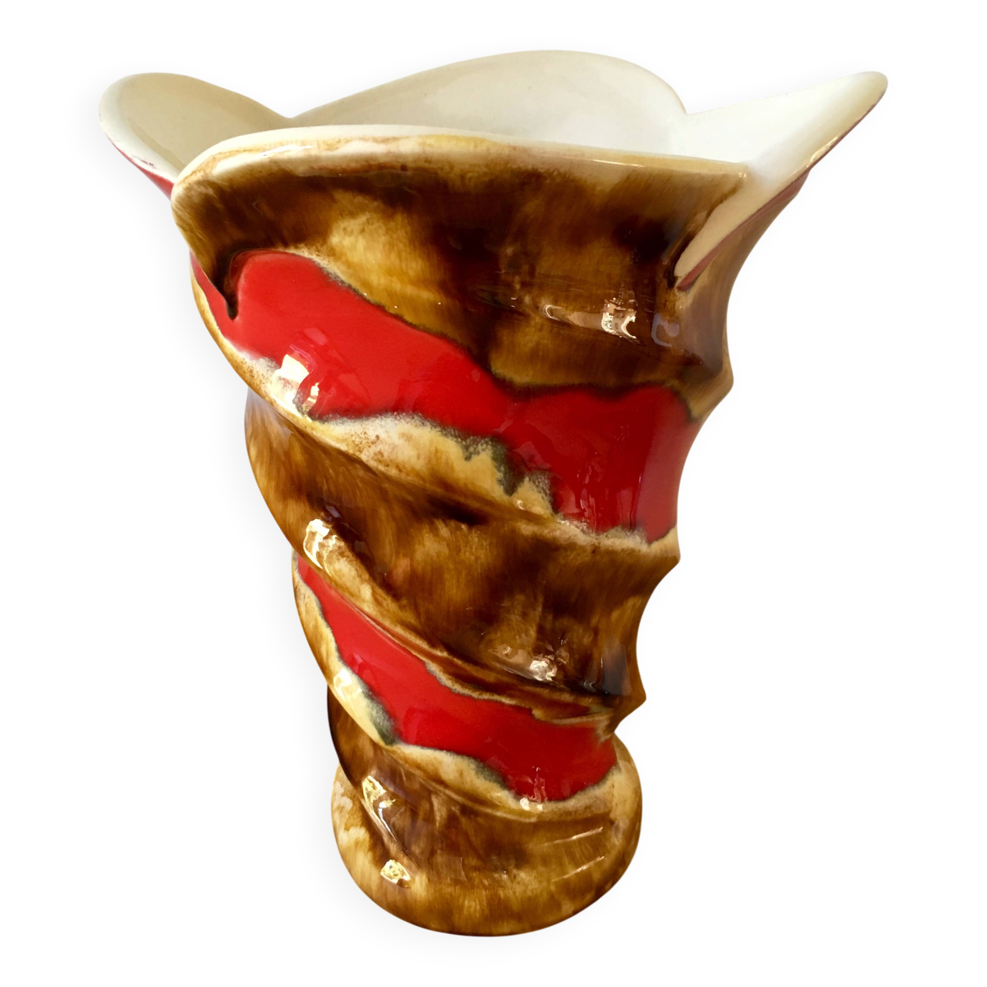Grand vase en céramique emaillée signé baudin