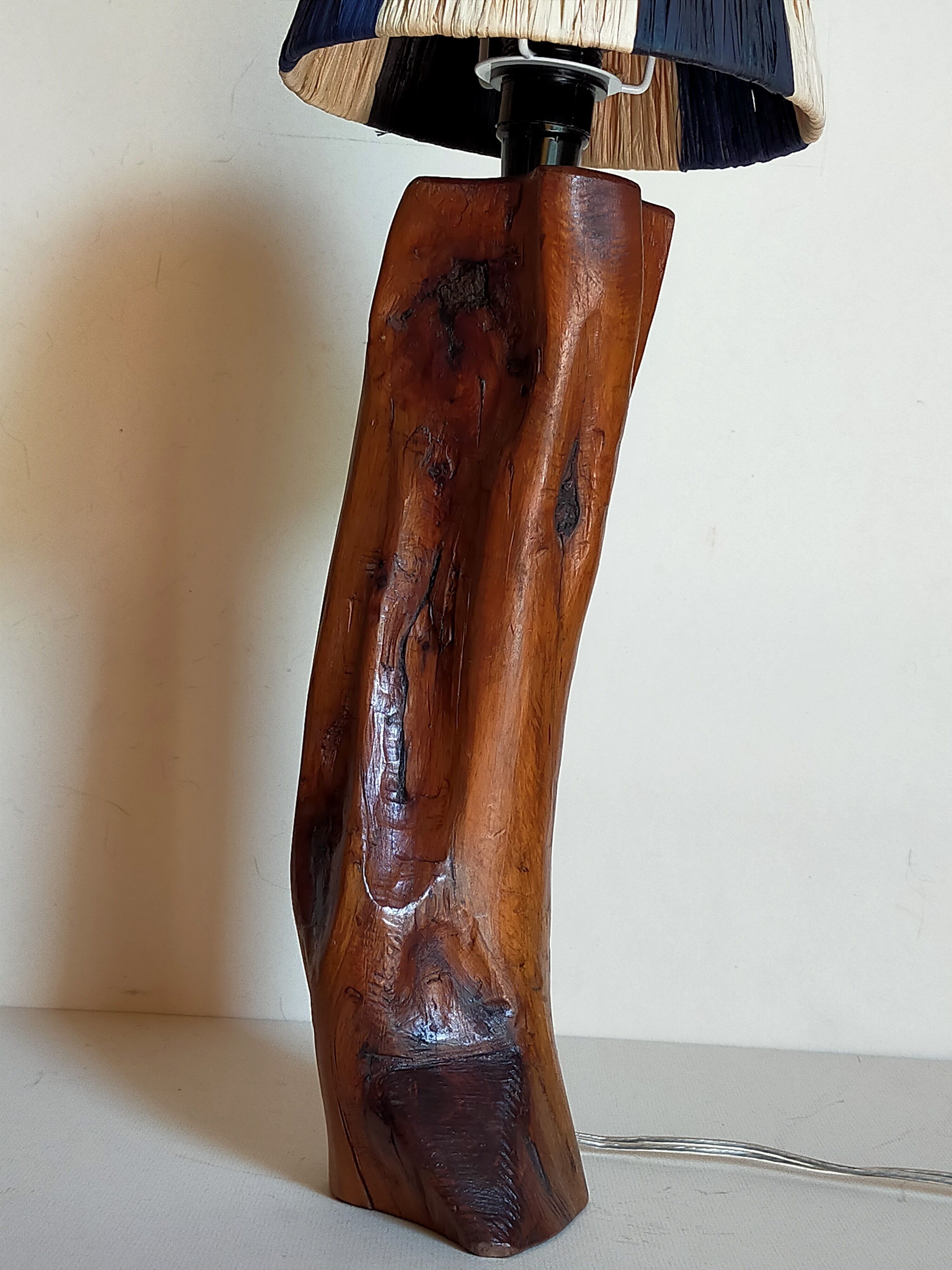 Free-form solid wood pose lamp in 1950s
