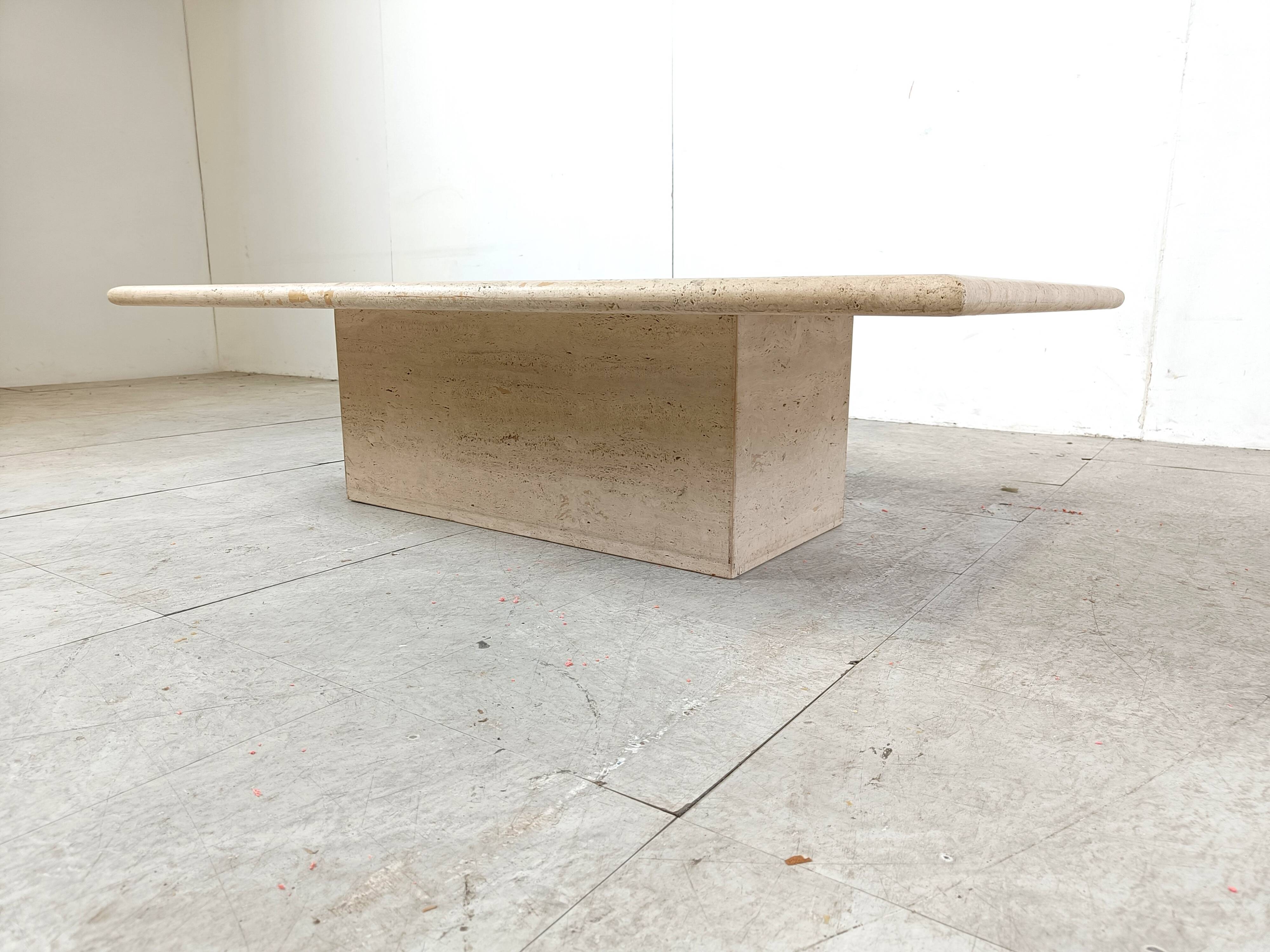 Travertine Coffee Table 1970s, Italy