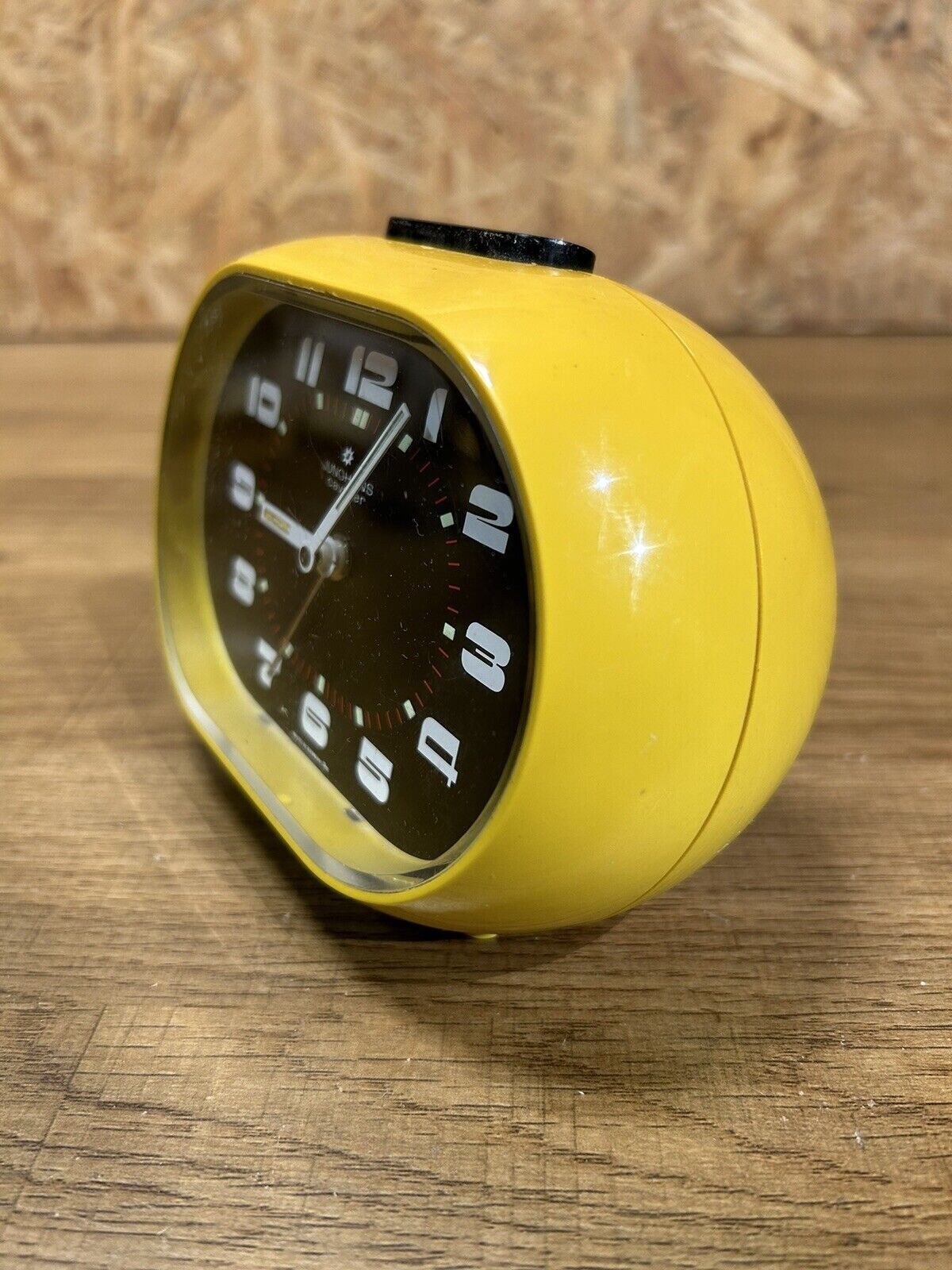 Old mechanical alarm clock, "Junghans Cavalier", vintage, 70s, pop decoration