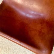 Set of 2 Spanish high-back leather slipper chairs by Pierre Lottier, 1950s
