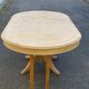 Renovated round extendable dining table with a central wooden leg, 110-210cm.