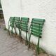 4 old iron and wood garden folding chairs