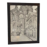 Original drawing of Rouen Cathedral in pencil by Auguste Drouot