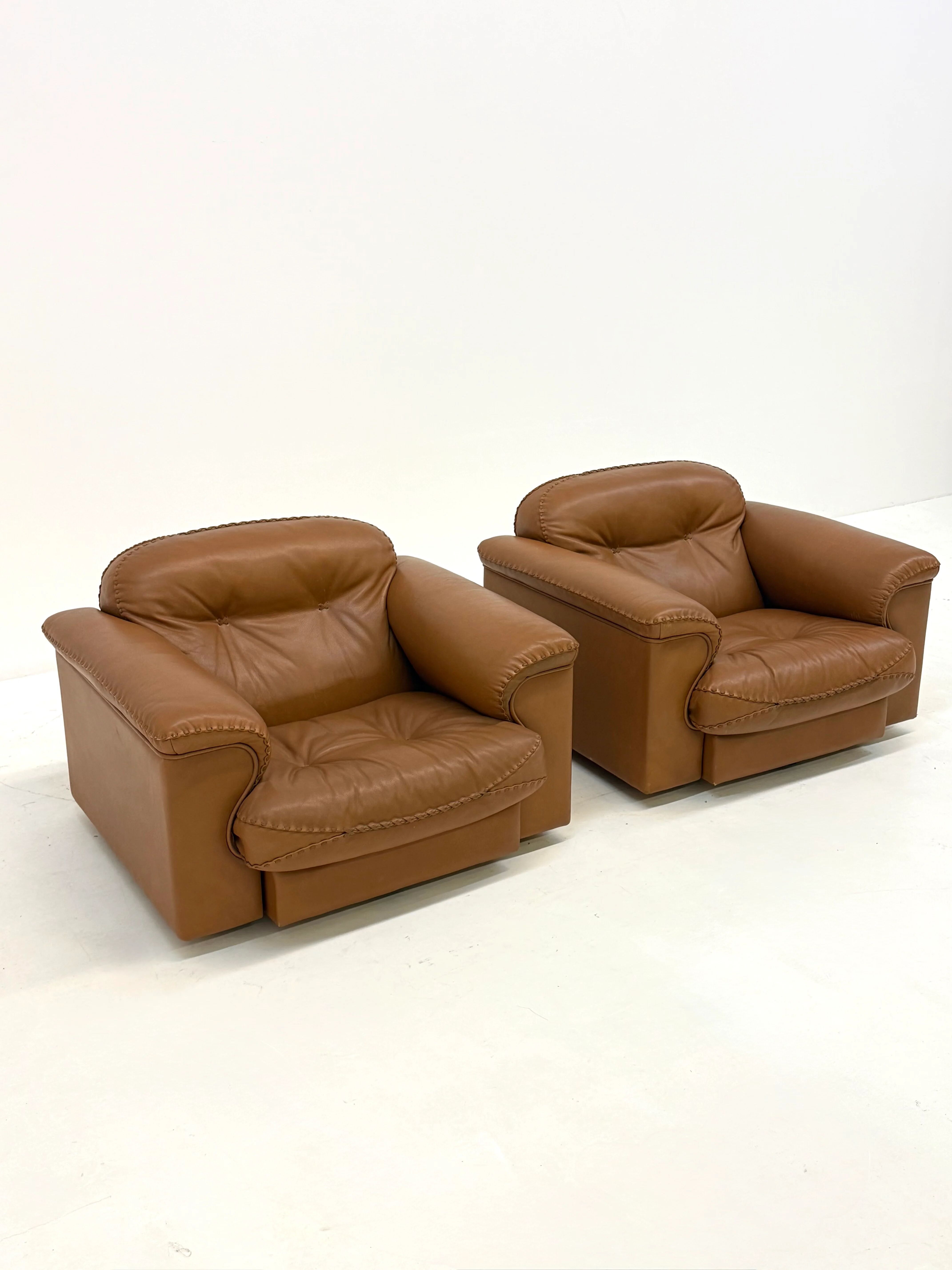 De Sede DS-101 camel brown vintage armchairs