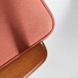 Mid-century modern pink velvet armchair, designer M. Zielinski, 1960s, Poland