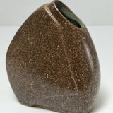Vase méplat en grès émaillé, années 80