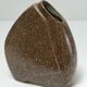 Flat enamelled stoneware vase 80s design