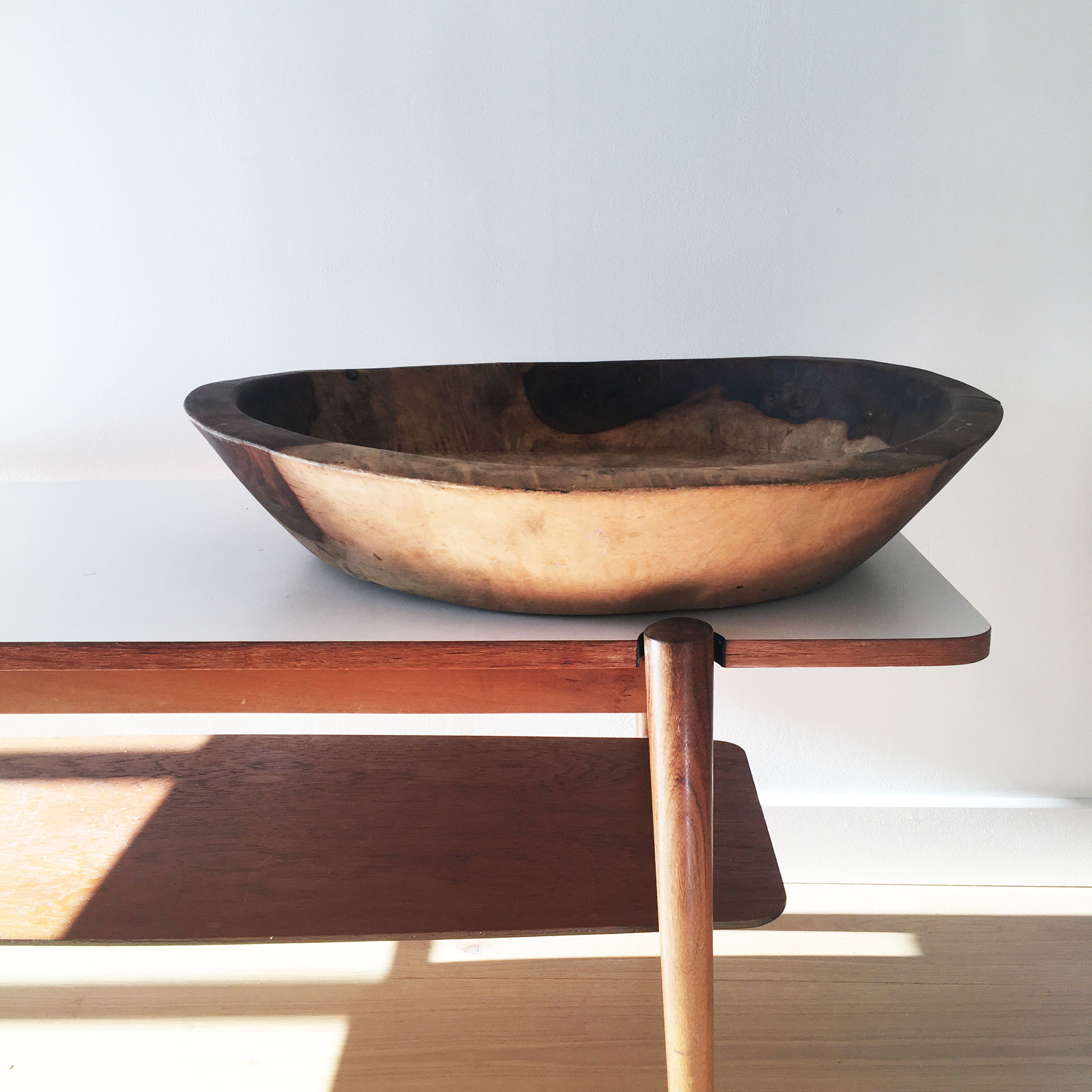Brutalist solid wood dish 57cm