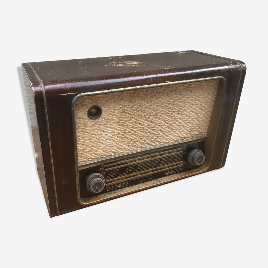 Ancienne radio test Tsf Melodie bois Made in France | Selency