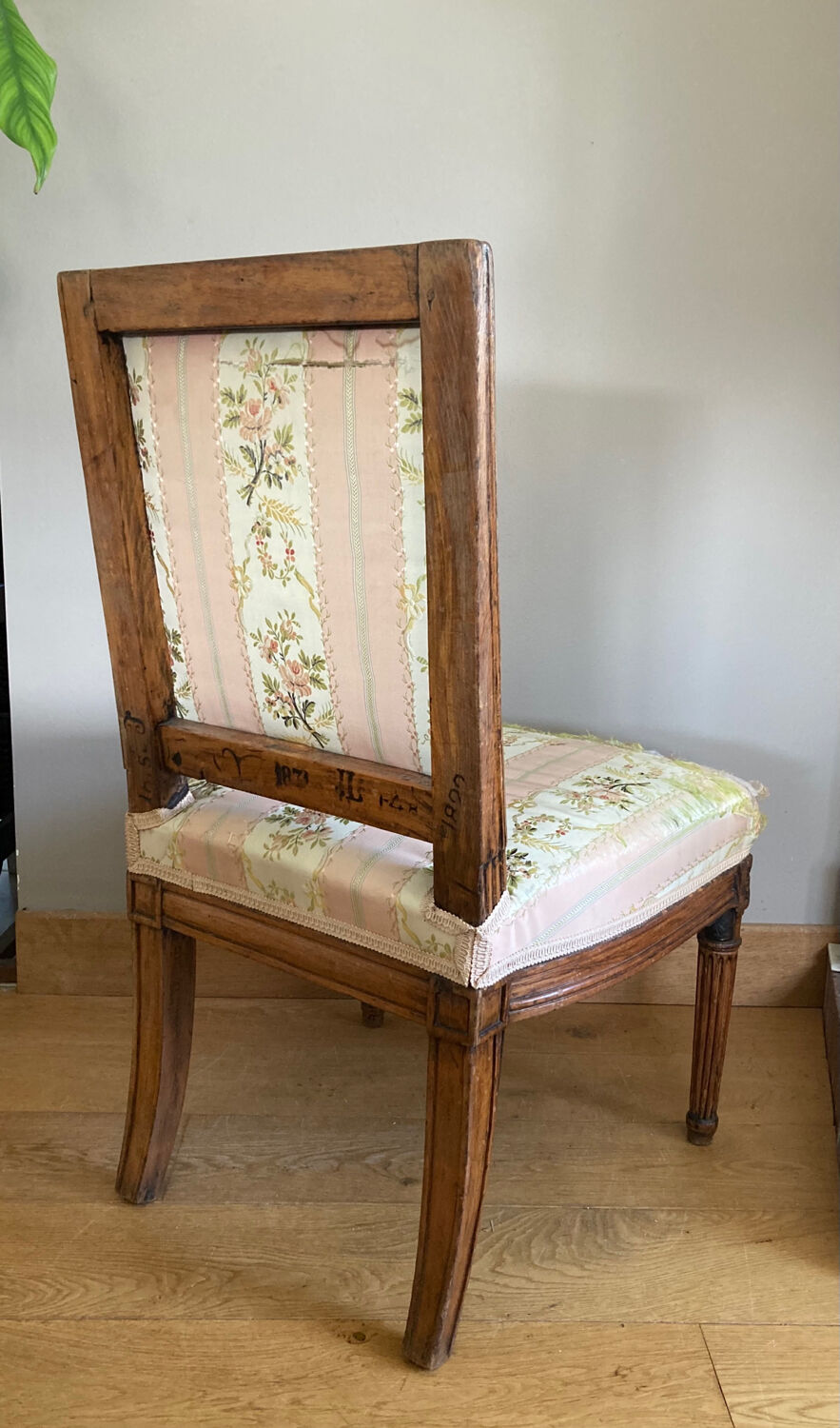 Low chair Louis XVI cherry pegged early nineteenth era