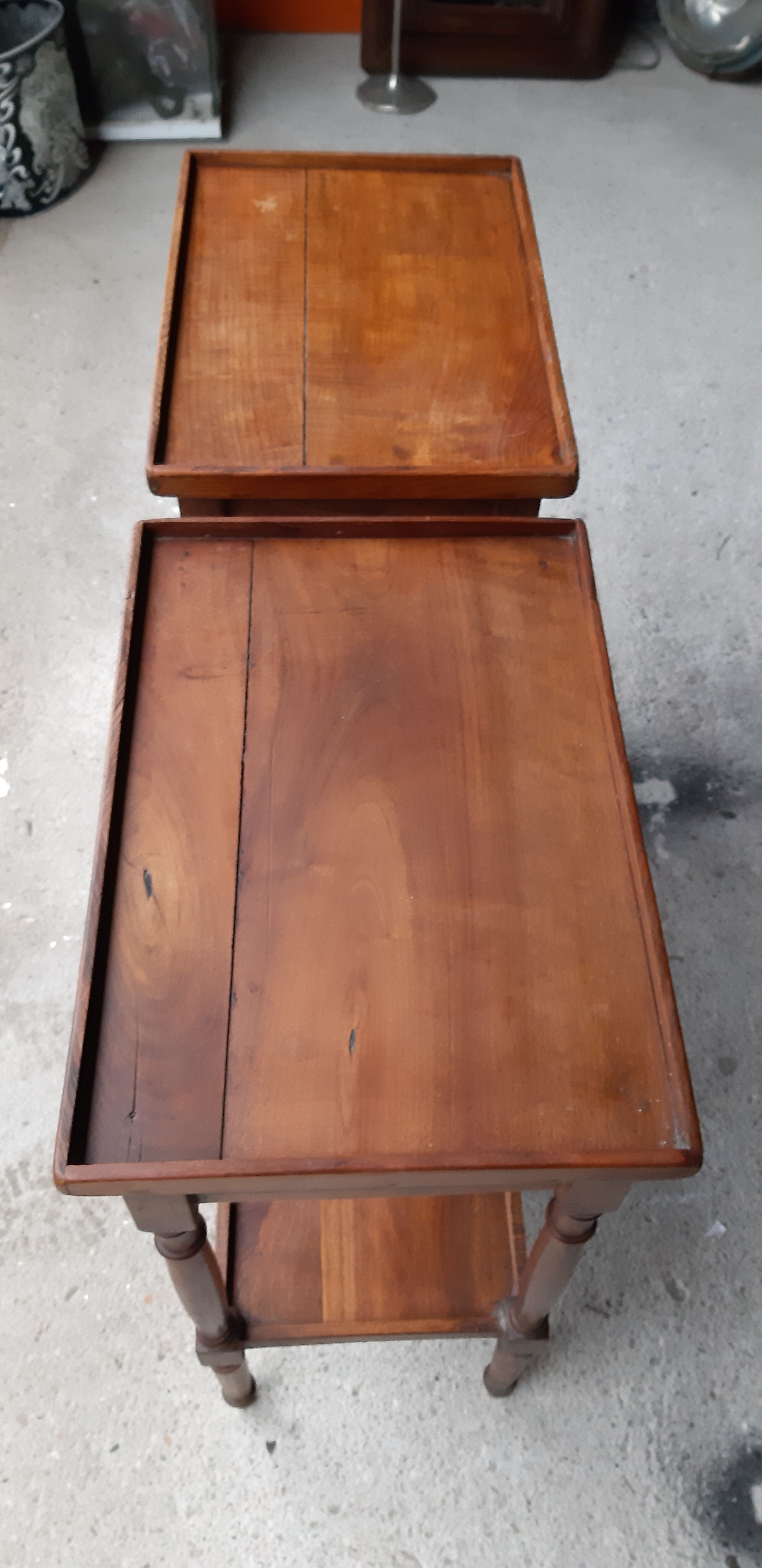 Pair of bedside tables in walnut 19th