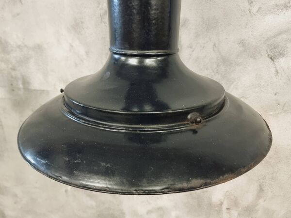 Lampe à suspension Philips antique émail noir diam 50 cm