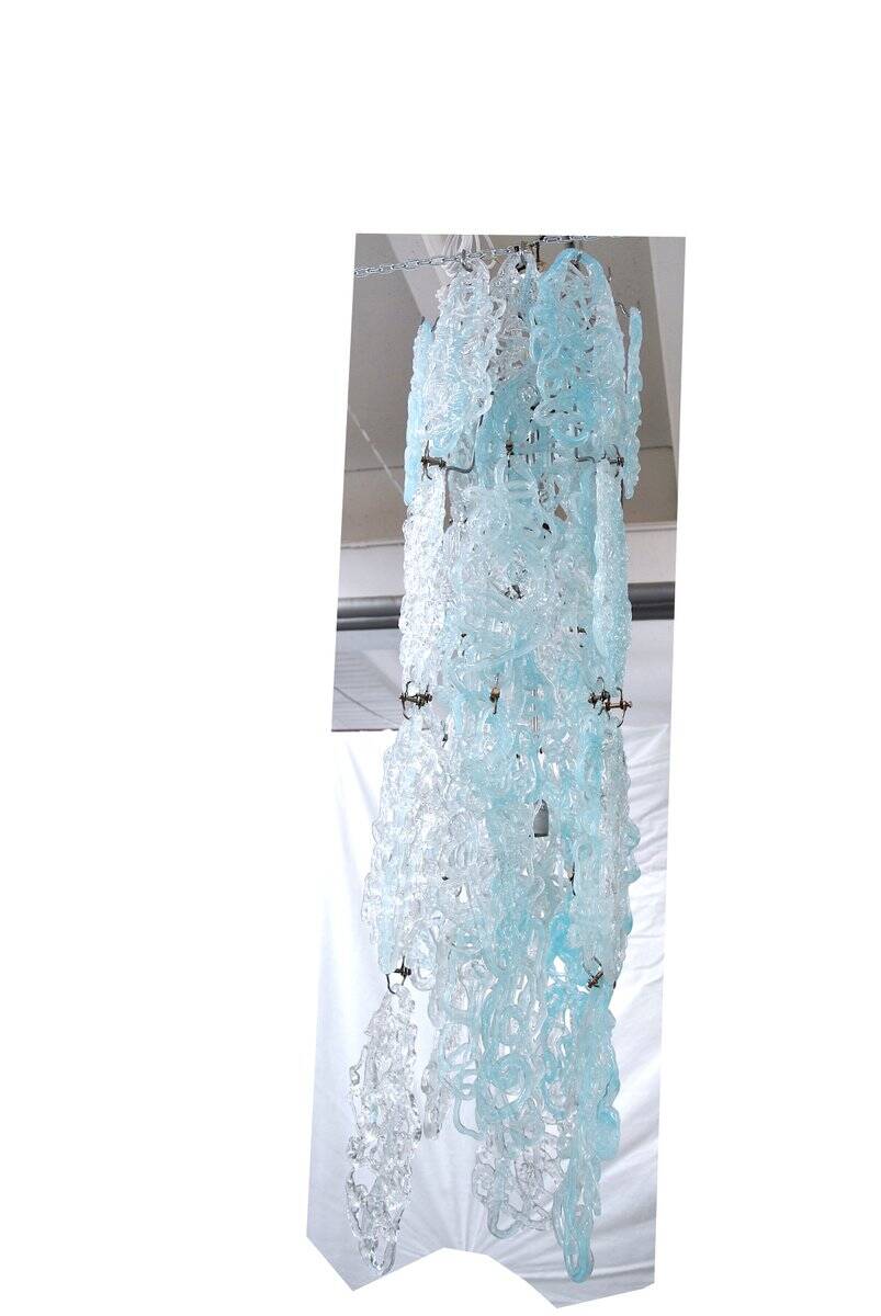 Mid-Century Spider Pendant Lamp in Vistosi Crystal, 1950s