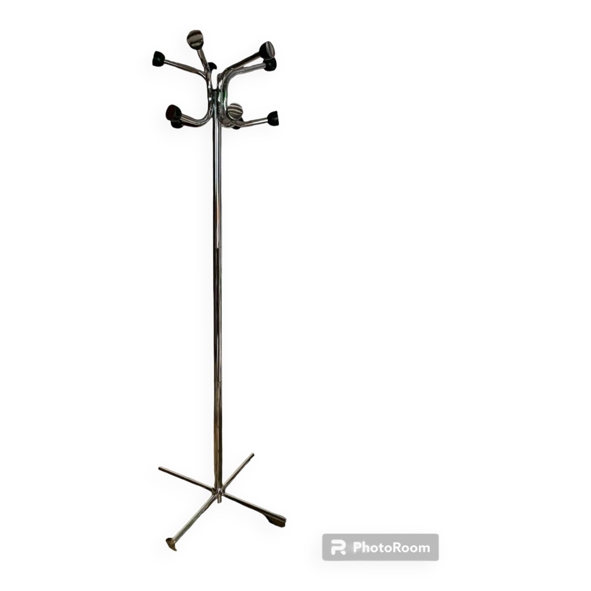 Parrot coat rack on chrome stand