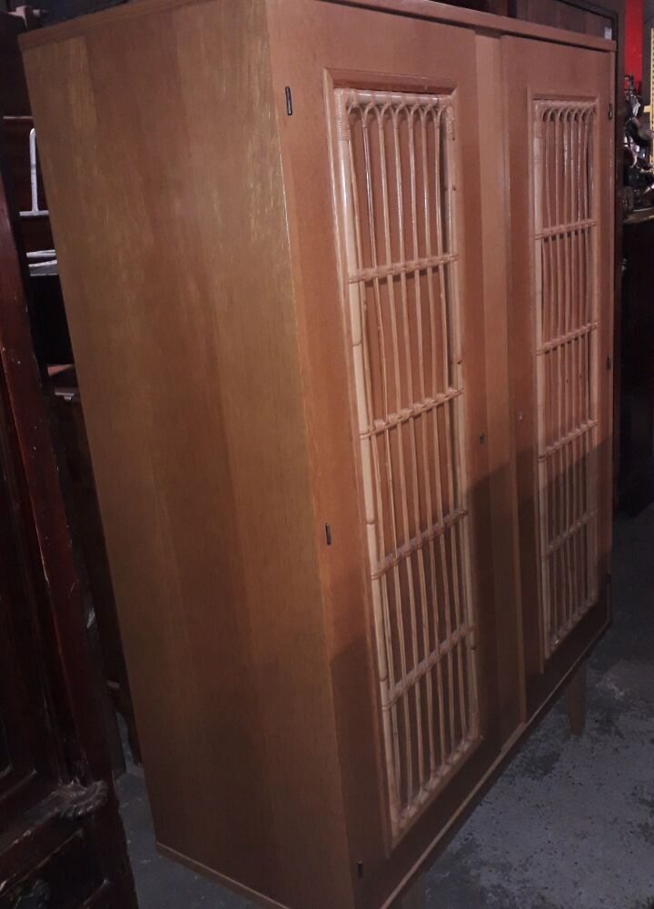 Armoire vintage 2 portes osier
