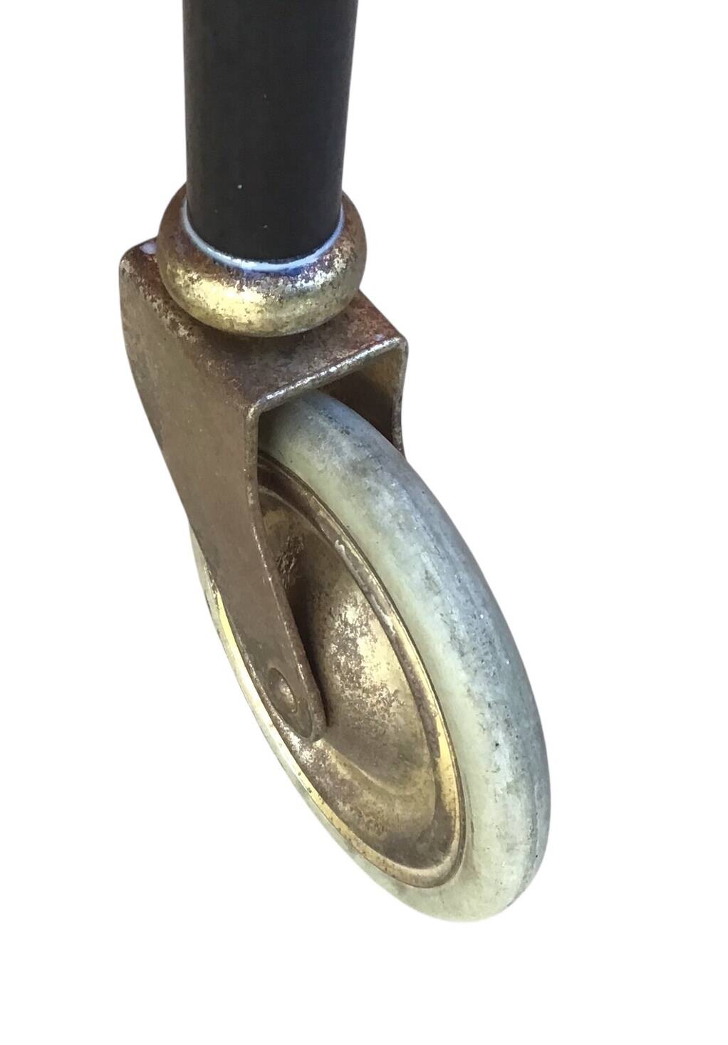 Vintage Scandinavian serving trolley in teak and metal, metal wheels, 1960s