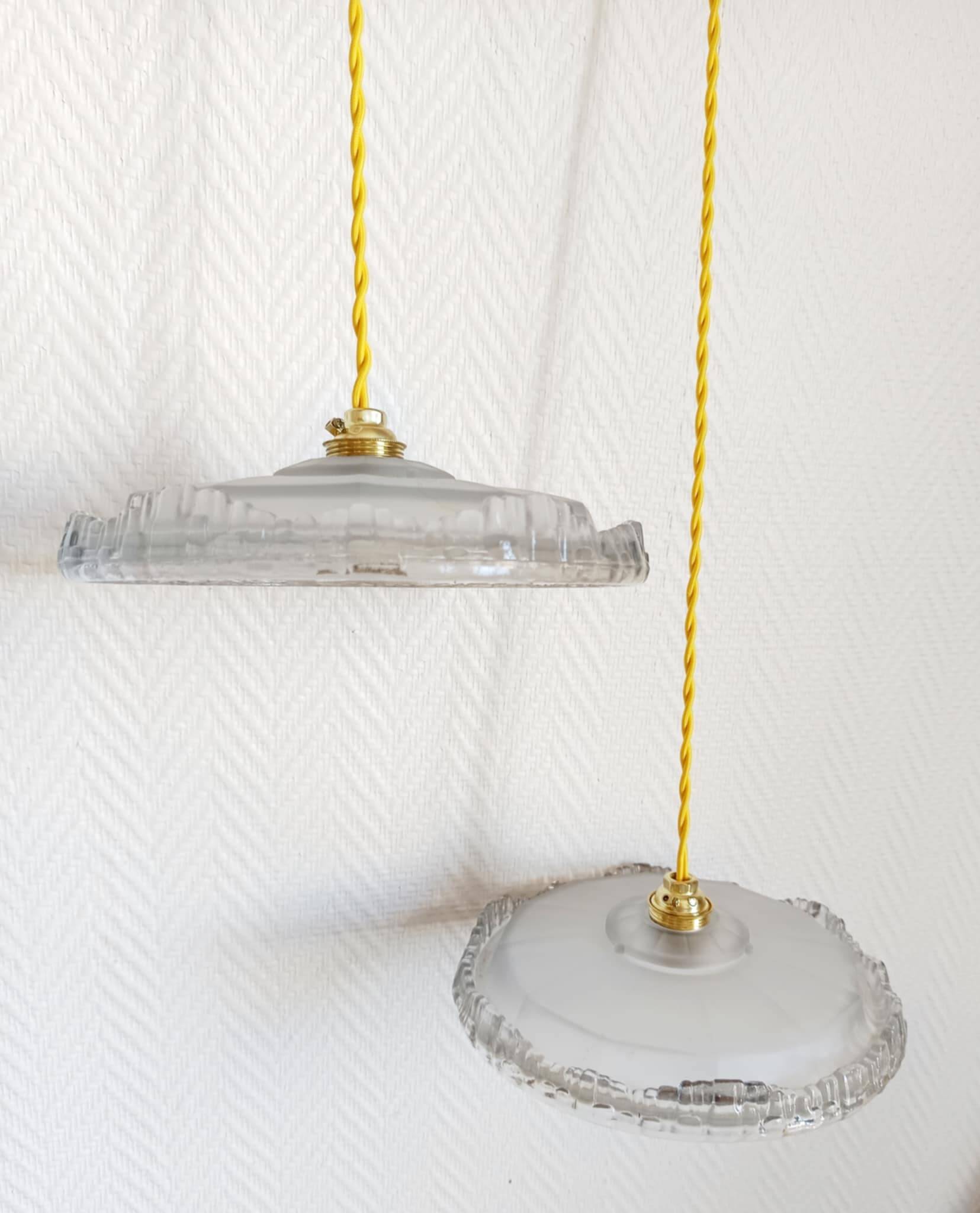 Pair of Ezan art deco pendant lights