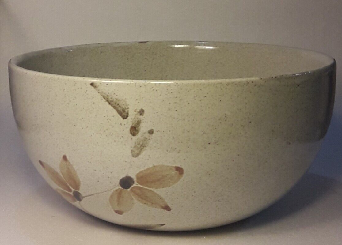 Sandstone salad bowl 23,5cm diameter vintage flat hollow