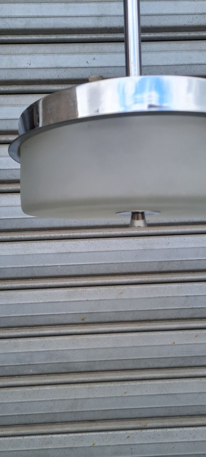 Czechoslovakian frosted glass pendant light