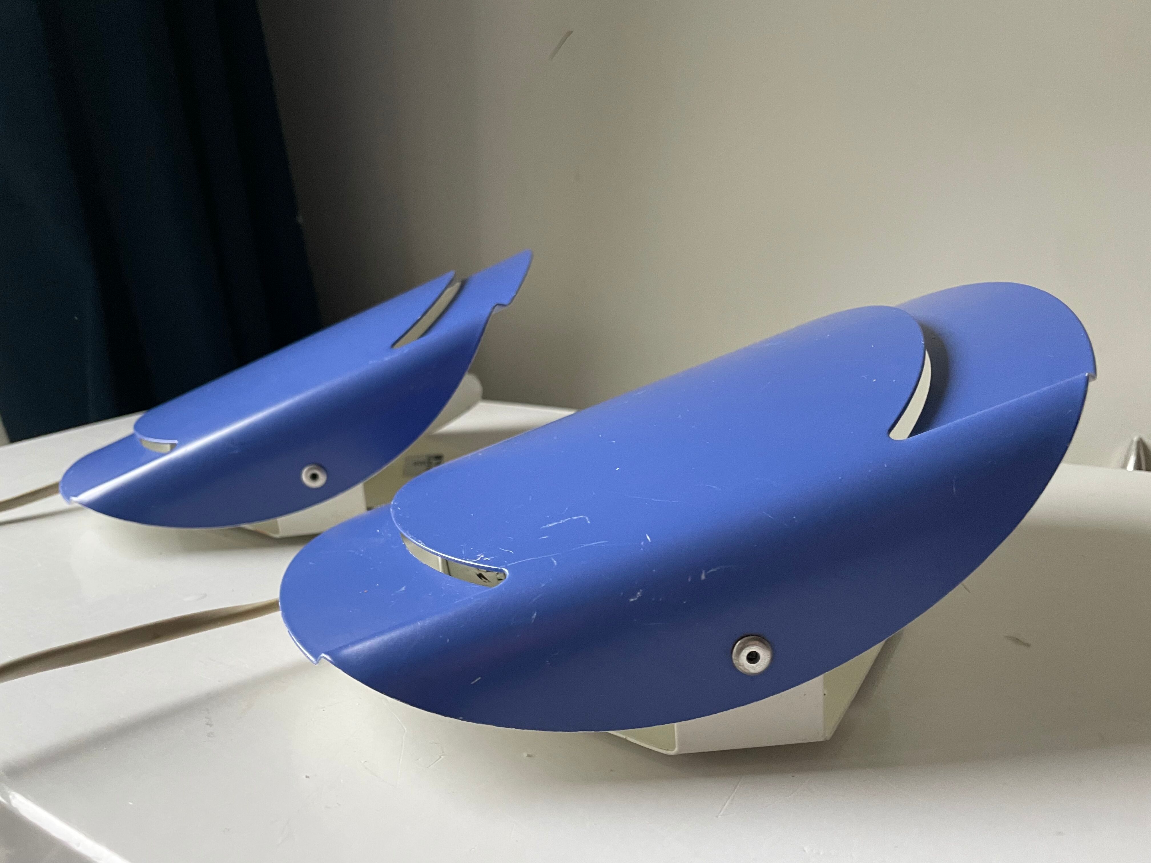 Pair of danish purple vintage wall lamps sconces by Lyfa