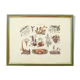 Mushrooms engraving board framed