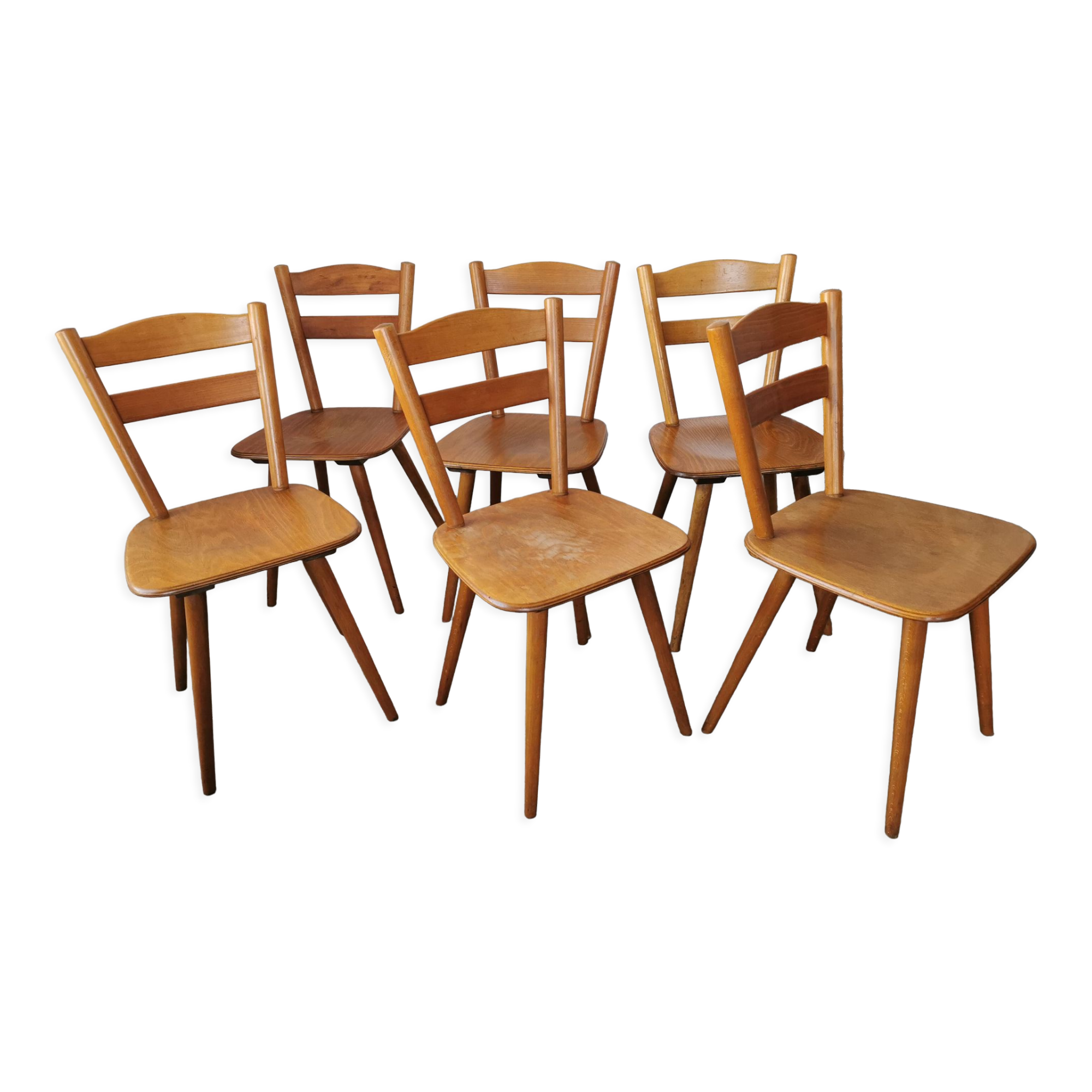 Set of 6 vintage chairs 1960 bistro