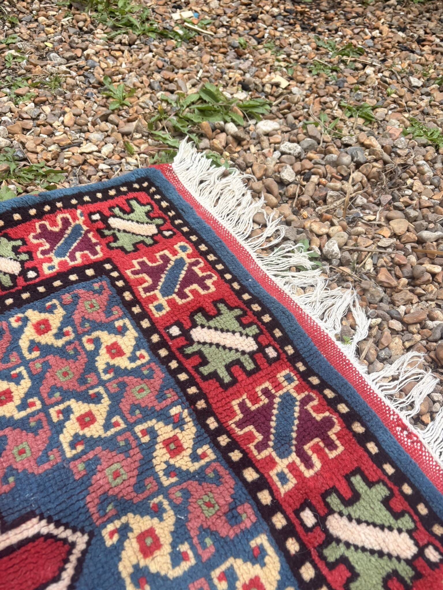 Vintage Oriental Handwoven Caucasian Shirvan Rug 82x130cm