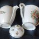 Crémier et sucrier porcelaine décor de roses