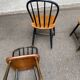 Set of 4 vintage spindle chairs in Windsor/Scandinavian style.