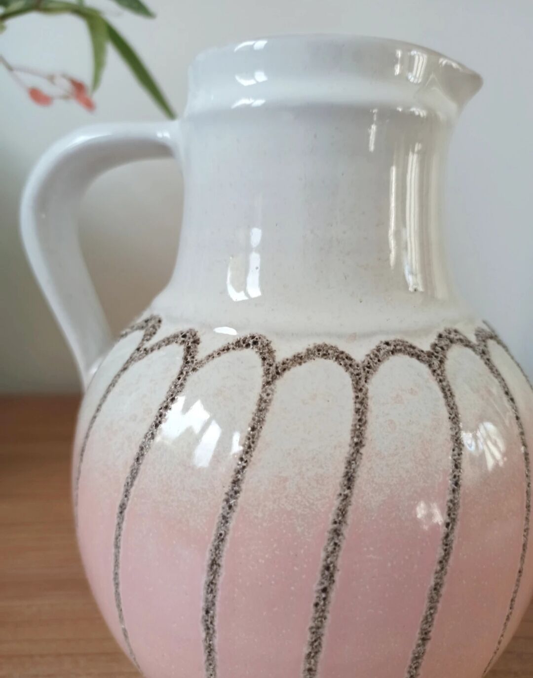 Vintage enamelled ceramic jug - Strelha GDR