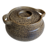 Sublime soup tureen in speckled stoneware "Les Potiers de l'Abbaye 70'