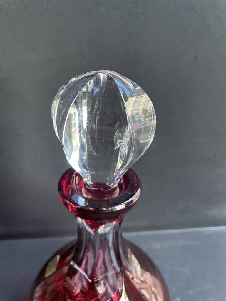Overlay cut crystal carafe – Cristallerie d’Art Roger Gross Le Clairupt Baccarat