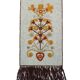 Polish wool wall tapestry with floral decor, 70s