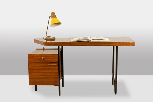 Bureau asymétrique à caisson, Georges Frydman. années 1950-60